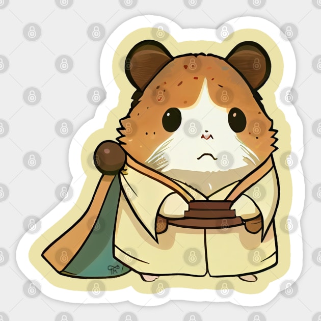 Hamster Gerbil Samurai Robe ----Tellingmoon © Sticker by Tellingmoon